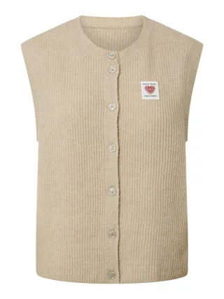 PIECES - PCSILLY SL PATCH KNIT VEST BC Silver Lining - Gr. - S