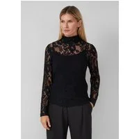 s.Oliver Langarmshirt T-Shirt Transparentes Spitzen-Shirt im Slim Fit