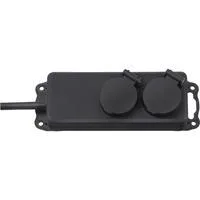 Outdoor-Steckdosenleiste IP44, 2-fach schwarz, 2 Meter