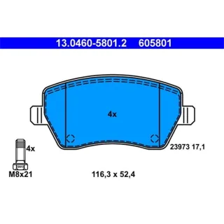 ATE Bremsbel?ge vorne Nissan Micra III C+C K12 1.0 - 1.6 16V
