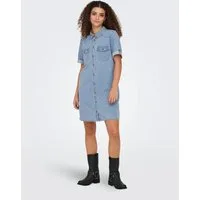 ONLY Jeanskleid ONLLISA – Denimkleid mit Knopfleiste und Brusttaschen Baumwollmischung