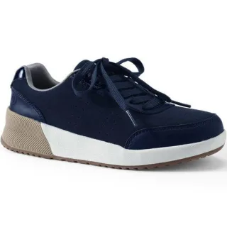 Active-Sneaker aus Leder für Damen, Damen, size: regular, Blau, Leder/Rauleder/Polyurethan, by Lands' End