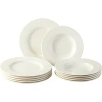 vivo Villeroy & Boch Group Tafelservice Basic White Tafelset 12tlg., Premium Porcelain