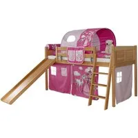 Ticaa Hochbett Rutschbett "Ekki" Country Buche Natur