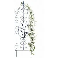 relaxdays Rankgitter Rankhilfe Kletterpflanzen freistehend Set, 1 St., 1, schwarz, 1er-Pack