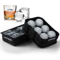 LACARI Eiswürfelform Silikon groß Ice Cube XXL 6 x Rund & 6 x Eckig, (2-tlg)