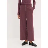 bonprix Bundfaltenhose in kakaobraun, mit Bundfalten, Barrel-Schnitt, Loose Fit