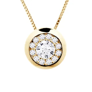 DIADEMA - Halskette mit Diamanten - Gelbgold - venezianische Kette
