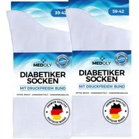 MEDOLY Diabetikersocken mit 97% Baumwolle, ohne Bund (6 Paar) ohne störende Naht