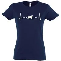 Youth Designz T-Shirt Heartbeat Katze Damen Shirt mit trendigem Frontprint