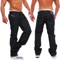 Diesel Gerade Jeans Diesel Herren Denim Jeans Larkee 008Z8 Rinse Deep Dark Wash 5-Pocket-Style, ohne Stretch-Anteil
