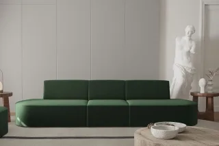 Sofa Designersofa 3-Sitzer MILOT in Stoff Opera Velvet Grün