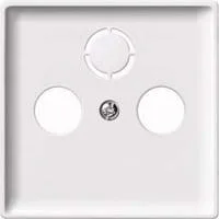 Zentralplatte für Koaxial-Antennensteckdose, Unterputz, glänzend, Thermoplast weiß (glänzend), Retail