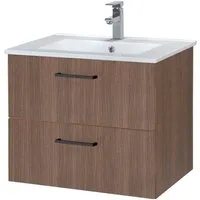 welltime Waschtisch Trento in verschiedenen Ausführungen inkl. Waschbecken, Badmöbel in Breite 60 cm, Badschrank Waschplatz mit 2 Schubladen