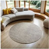 Myflair Möbel & Accessoires Wollteppich Anisa, rund, Höhe: 10 mm, Wendeteppich, meliert, reine Wolle, handgewebt, Wohnzimmer