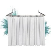 Erica Duschvorhangstange Winkelstange Dusche 85x95x85 cm, Duschstange für Vorhang, Pulverbeschichteter Stahl, 100% Rostfrei