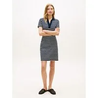 Tommy Hilfiger Polokleid SLIM OPEN NK POLO DRESS SS mit gestickter Tommy Hilfiger Flagge