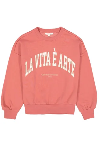 Garcia - Sweatshirt mit Print pink - Gr. - M