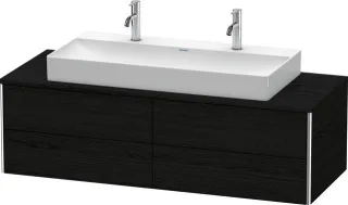 Duravit XSquare Konsolenwaschtischunterbau wandhängend Eiche Schwarz Matt 1400x548x400 mm - XS4915M1 XS4915M1616