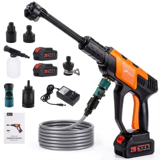 Hcalory T2 6 in 1 2500PSI Brushless Heavy Duty Cordless Car Washer 2 Batteries Washing Machine 4 Pressure Levels Adjusta