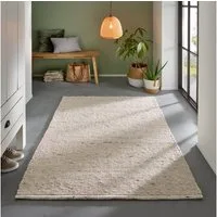 TaCa Home Wollteppich Gewalkter Handweb Woll-Teppich, rechteckig, Höhe: 10 mm, Natur - 60 x 120 cm