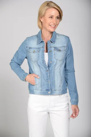 CLARINA - Jeansjacke, 1/1-Arm light denim - Gr. - 48