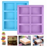 FOUORTUNATE-BEE Backform Silikon Seifenform 2er Set je 6 Formen Rechteckig DIY Seife, Silikonform 12 Fächer Seife gießen Schokolade Eiswürfel Backform