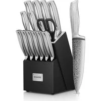 FOHERE Messer-Set 14-teilig Messerblock mit rutschfestem Griff und Messerblock (Set, 14-tlg), mit hoher Härte und einzigartiger Textur