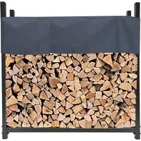 Quick Star Kaminholzregal Metall Kaminholzregale Außen 113 x 115 / 200 x 115 cm mit Schutzhülle, BxTxH:113x25x115 cm