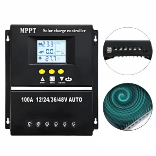 [EU Direct] Y&H 100A MPPT Solar Charge Controller 12V 24V 36V 48V LCD Display Battery Intelligent Controller Max 100A In