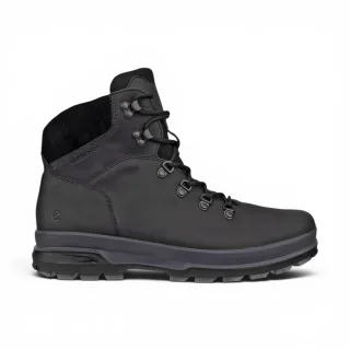 Ecco Herren Schwarze Leder-Wasserdichte Schnürstiefel – Rugged Track 25
