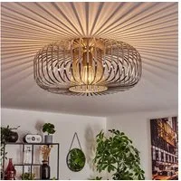 hofstein Deckenleuchte moderne Deckenlampe aus Metall in Silberfarben, ohne Leuchtmittel, Deckenleuchte Lichteffekt, Ø40cm, 1x E27, ohne Leuchtmittel