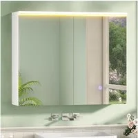 MSMASK Badezimmerspiegelschrank mit LED-Beleuchtung und Steckdose, Lichtschalter, 3 Farbtemperaturen (1-St) 3-stufig höhenverstellbare Ablage