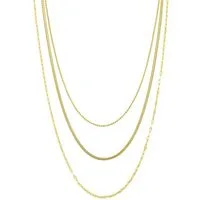 Hey Happiness Collier Trio Layer, elegant & feminin, Mehrreihige Edelstahl Halskette Damen, verstellbar