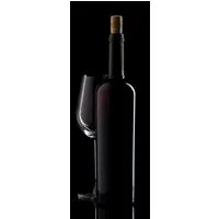 artissimo Glasbild Bild aus Glas 30x80 cm / Bild Küche Hochformat schmal, Küchenbild: Weinflasche mit Wein auf Schwarz