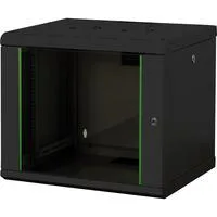 483-mm-Wandschrank, 9 HE, IT-Schrank schwarz, 9 Höheneinheiten
