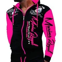 Jaylvis Collegejacke Herren Sweatjacke Sportjacke Joggingjacke mit lässiger Kapuze Marine Royal