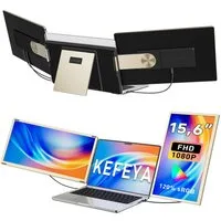 KEFEYA Dual-Screen-Laptop-Bildschirm-Extender Laptop-Bildschirmerweiterung Portabler Monitor (16 cm/15,6 ", 1920x1080 px, Full HD, 60 Hz, HDR, Als Einzelbildschirm nutzbar, kompatibel mit Windows, Android, Chrome)