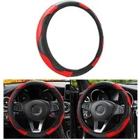 LuxusKollektion Lenkradbezug Lenkradbezug Universal Mikrofaser Leder 37 38 cm Rutschfest Rot