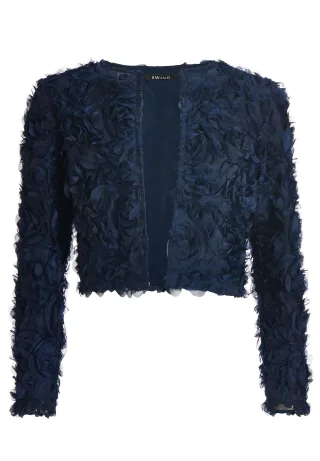 SWING - Jacke aus Blütenstoff navy - Gr. - 46