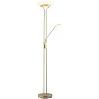 casa NOVA LED Deckenfluter EVEN, 2-flammig, H 180 cm, Messing, Glasschirme, LED fest integriert, Warmweiß