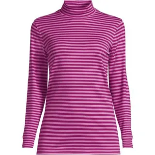 Baumwoll-Stehkragenshirt, Damen,  Pink, Baumwolle, by Lands' End