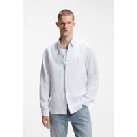 BOSS Leinenhemd LIAM 100% Leinen Premium Sommerhemd, Button-Down-Kragen, regular fit