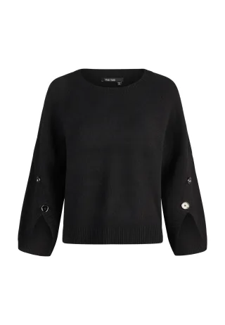Marc Aurel - Pullover mit dekorativem Arm black - Gr. - 42