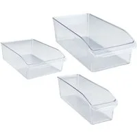 WENKO Aufbewahrungssystem Kühlschrank-Organizer-Set, Kunststoff, (Set, 3-tlg), Boxen für Vorräte & Lebensmittel, für Kühlschrank & Vorratsschrank