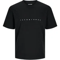 Jack & Jones Rundhalsshirt Jack&Jones T-Shirt XXL JJESTAR schwarz Mini-Print