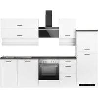 KOCHSTATION Küchenzeile KS-Frieda Breite 280 cm, wahlweise mit E-Geräten, mit 38mm starker Arbeitsplatte