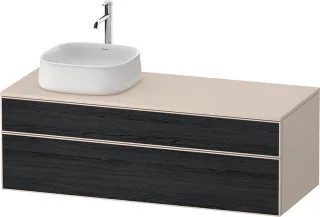 Duravit Zencha Konsolenwaschtischunterbau wandhängend Eiche Schwarz & Taupe Matt & Supermatt 1300x55 ZE4822L16830000