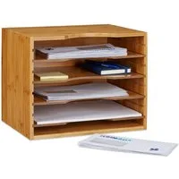 relaxdays Briefablage Bambus (5-St)
