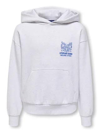 KIDS ONLY - OSJCERES RLX WORLD WIDE LS HOODIE Super Light Grey Melange - Gr. - 164